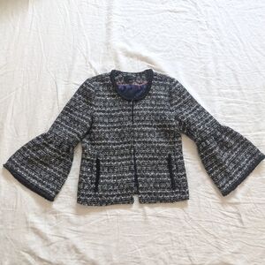 JCREW tweed blazer with balloon sleeves